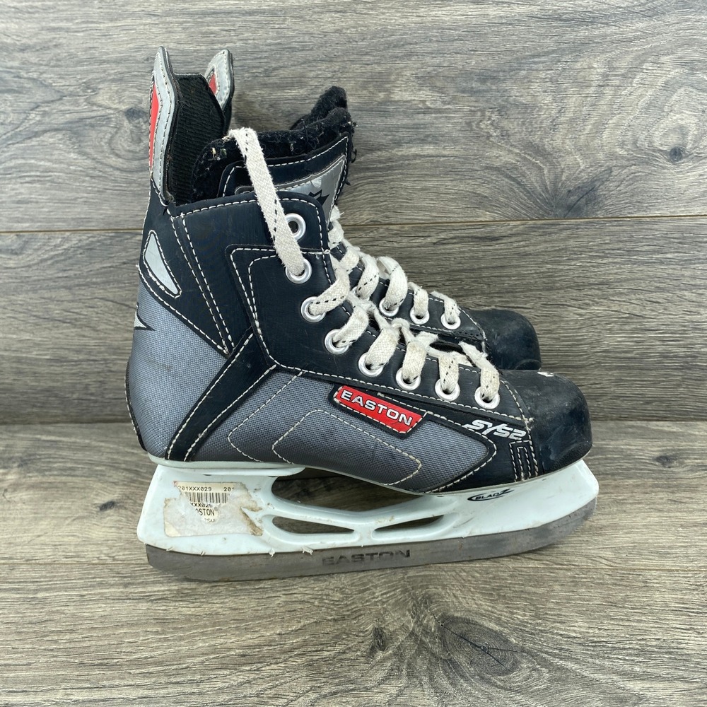 Easton Synergy SY52 Ice Hockey Skates Kids Youth‎ Black Silver Red Shoe Size 3.5